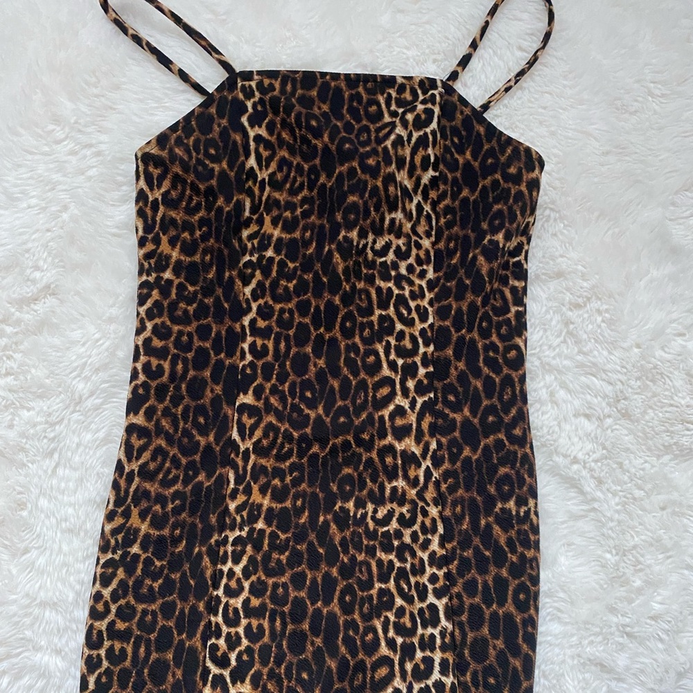cute cheetah print mini bodycon dress